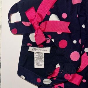 Bonnie Jean Navy Dress with Pink Dots